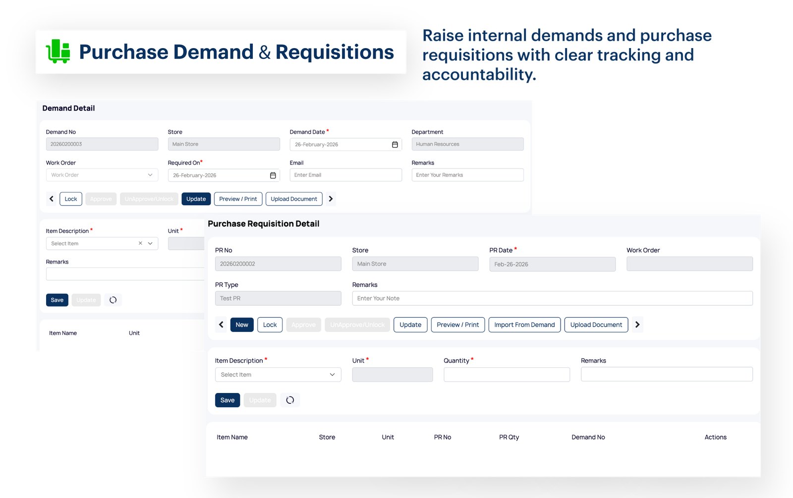 Purchase Demand & Requisitions