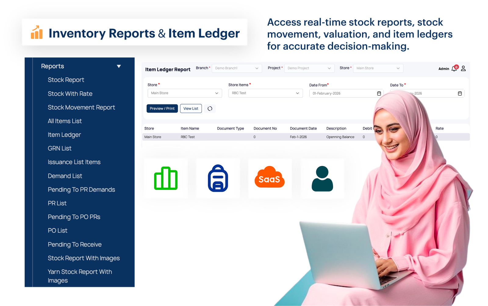 Inventory Reports & Item Ledger